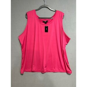 Ashley Stewart Tank Top Cami Womens 32 Pink Sleeveless Scoop Neck Stretch Basic